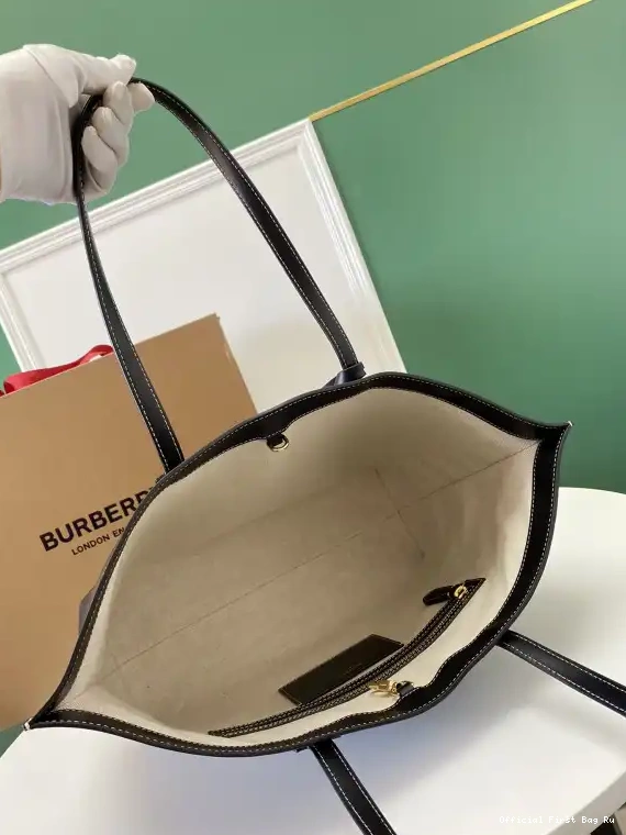 Official FirstBag Ru Motif Tote Monogram Leather Medium BURBERRY 0501